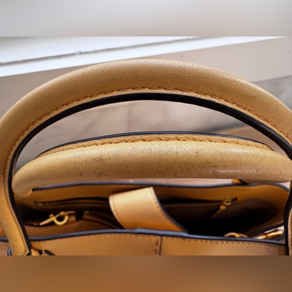 Tory Burch McGraw Small Leather Tote – Butter Yellow - Picture 8 of 16